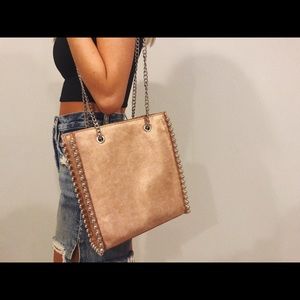 Rose Gold Zara Beaded Bag